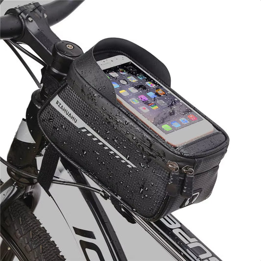 Bicycle Front Beam Bag Front Tube Cycling Bag Bicycle Waterproof Phone Case Holder Touchscreen Waterproof Saddle Bag Accessories