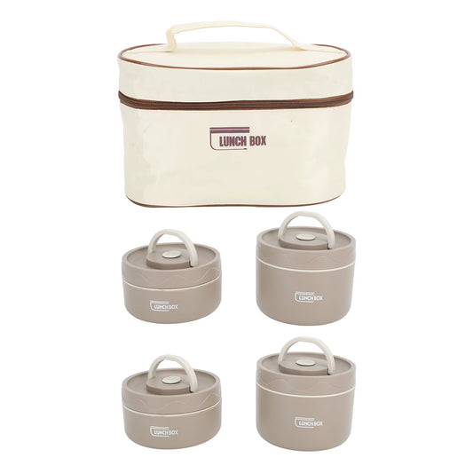 Insulated Lunch Container Box 304 Stainless Steel Sealed Multifunction Portable round Thermal Bento Box with Thermal Bag