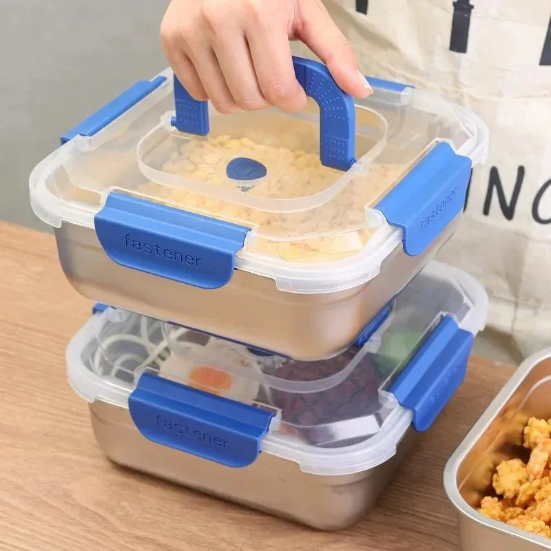 316Stainless Steel Salad Fruit Food Container Sealed Anti-Drip Large Capacity Lunch Box Camping Picnic Box for Fruit Salad Food