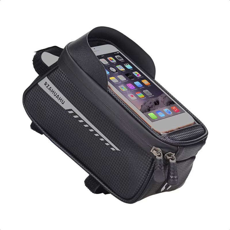 Bicycle Front Beam Bag Front Tube Cycling Bag Bicycle Waterproof Phone Case Holder Touchscreen Waterproof Saddle Bag Accessories