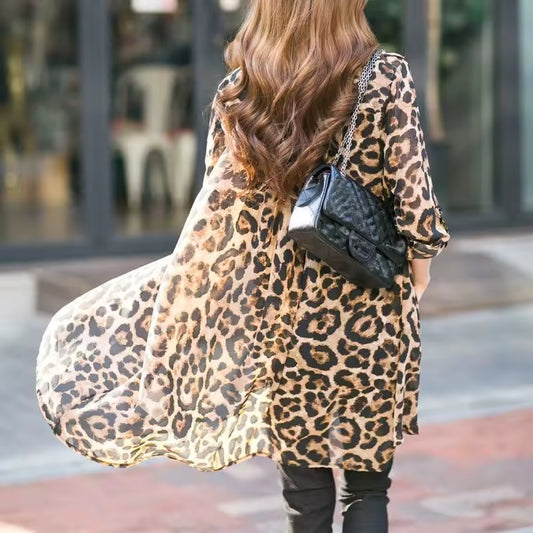 חולצת נמר שרוול ארוך עם כפתורים