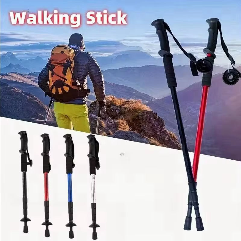 Trekking Poles Shock Absorption Foldable Ultralight Hiking Pole Suitable for Outdoor Camping Mountaineering Backpacking and Trip