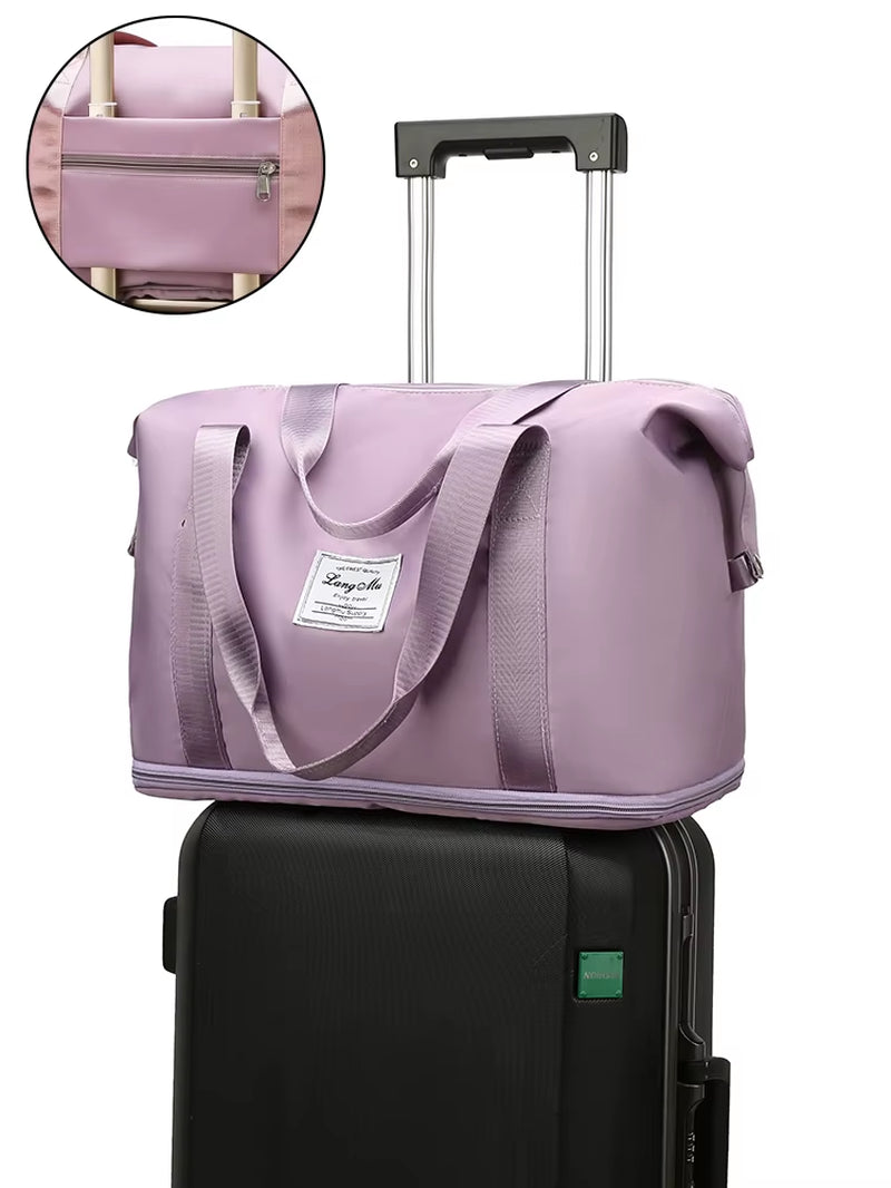 Carry on Travel Duffle Bag Nylon Waterproof Sports Gym Tote Bags for Women Large Capacity Storage Luggage Handbag